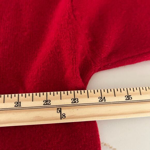 Nordstrom Sweater Mens 100% Lambs Wool VNeck Red SZXLT Classic Soft Knit - Picture 7 of 9